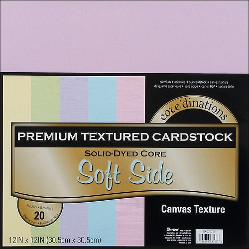 Core'dinations Value Pack Cardstock 12"X12" 80lb 20/Pkg-White Canvas Core'dinations Value Pack Cardstock 12"X12" 80lb 20/Pkg-White Canvas